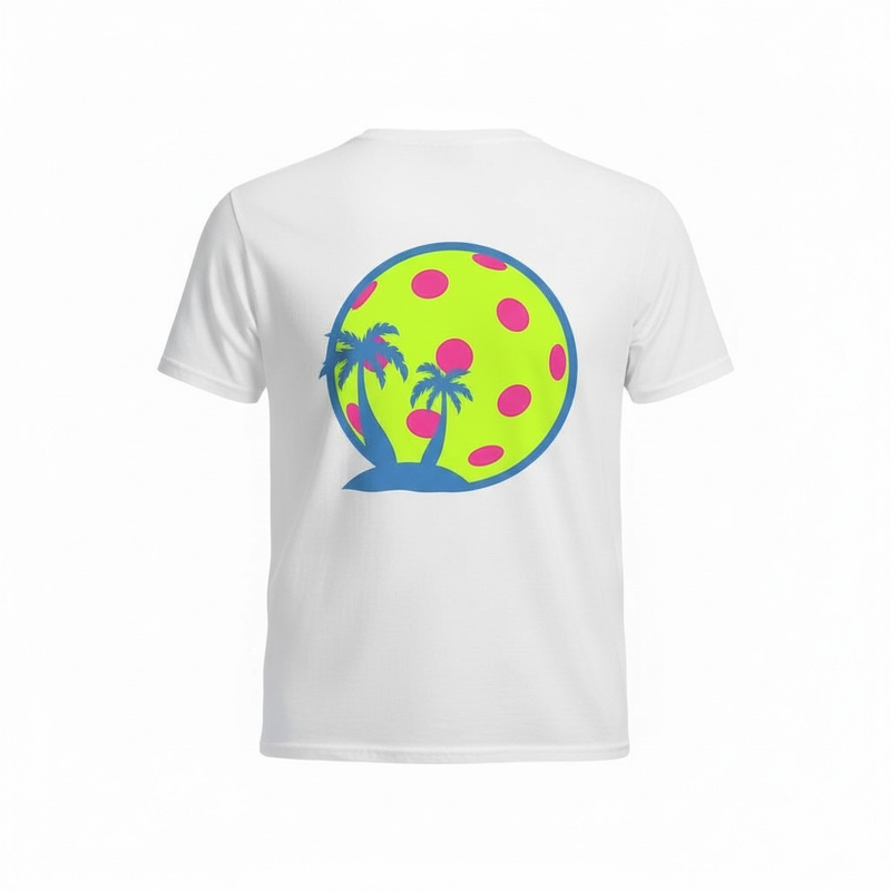 Signature S&D unisex pickleball tee shirt in White — front view with logo